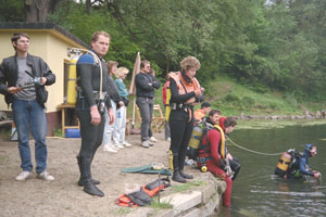 Sabine, Herzi und ich am Start